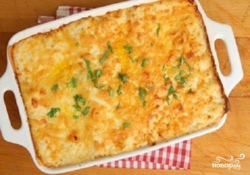 Liver casserole in the oven