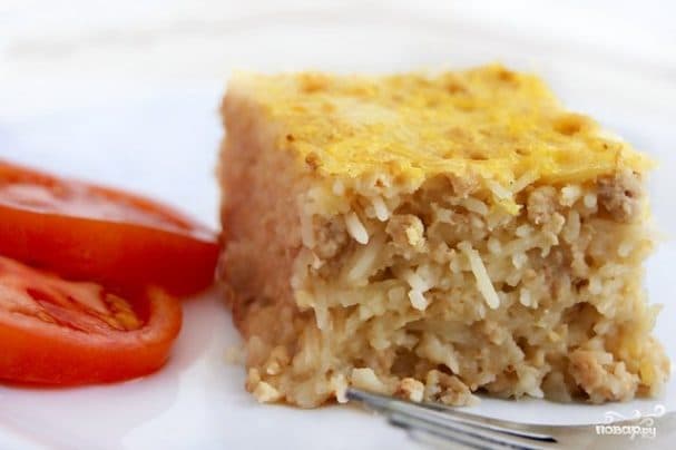 Pasta casserole with minced meat