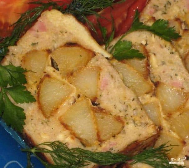 Курыная запяканка з бульбамі