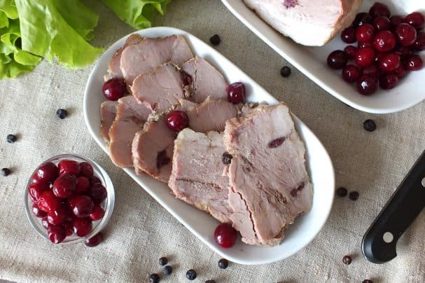 Pork roast with cranberries