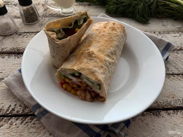 Chicken Burrito in Lavash