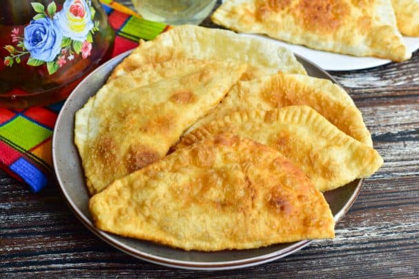 Chebureki with chicken and cheese