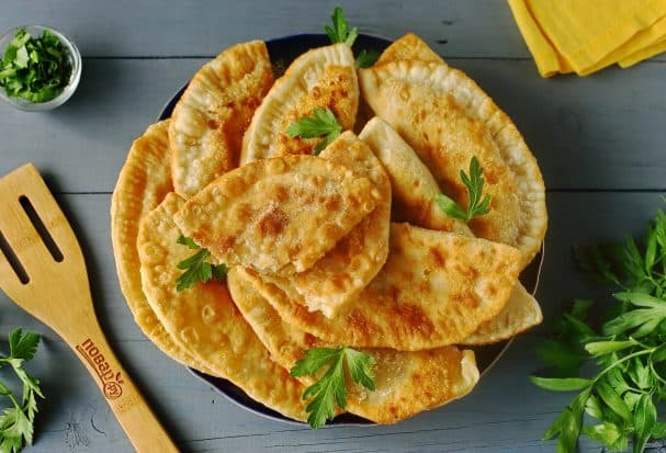 Chebureki with onions