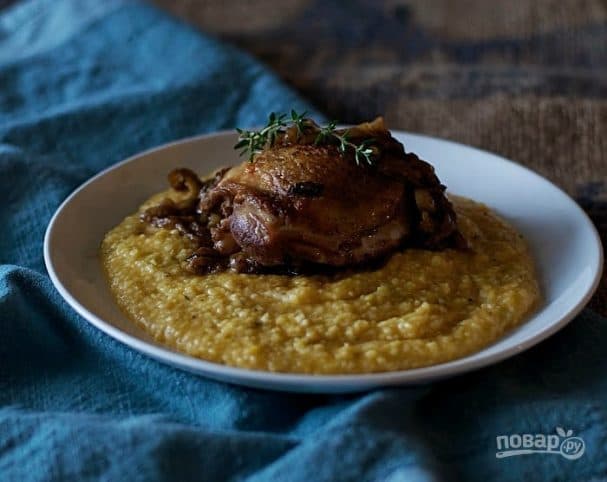 Polenta with chicken