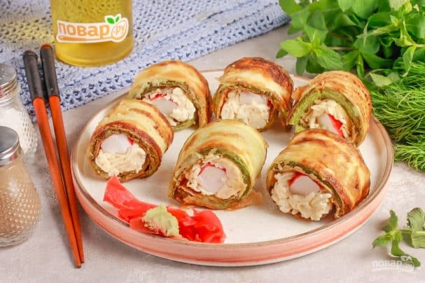 Ролы з кабачкоў