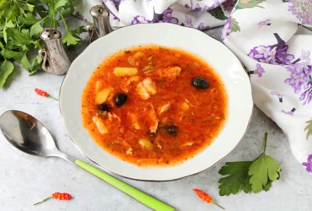 Рыбная салянка з гарбушы