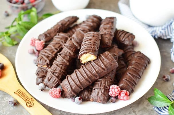 Chocolate bar with caramel