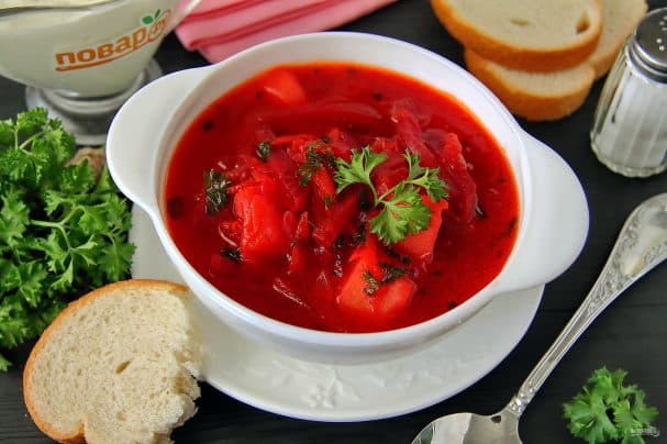 Beet soup just like in kindergarten