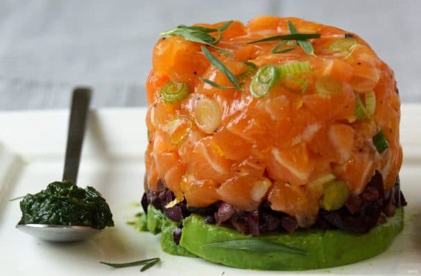 Salmon and avocado tartare