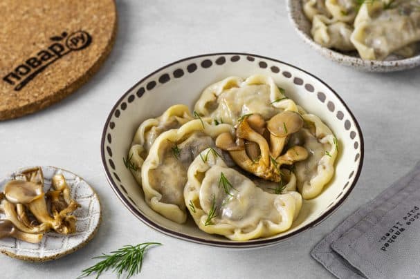 Pierogi with oyster mushrooms