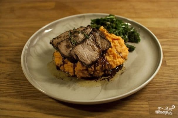 Антрекот із свинини на сковороді