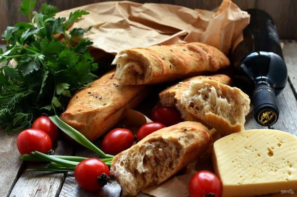 Багеты с отрубями на сухом молоке