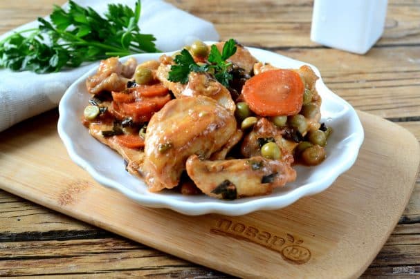 Бефстроганов з курячої грудки