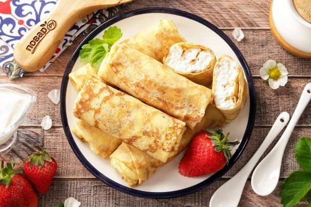 Блины с творогом