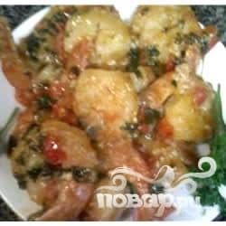 Чесночный соус с креветками