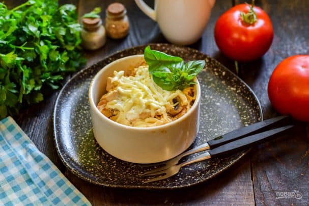 Диетический жульен с курицей