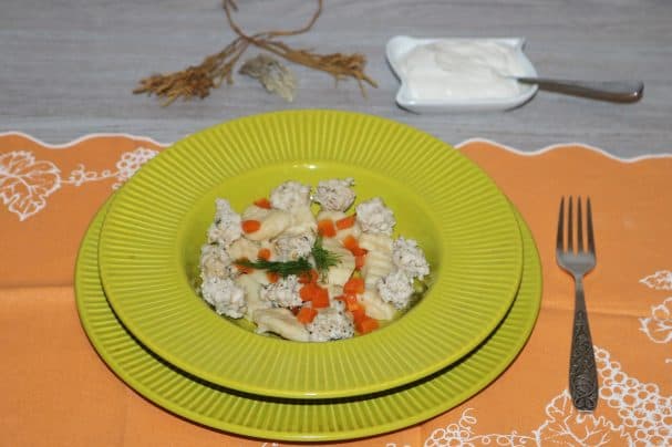 Галушки с фрикадельками