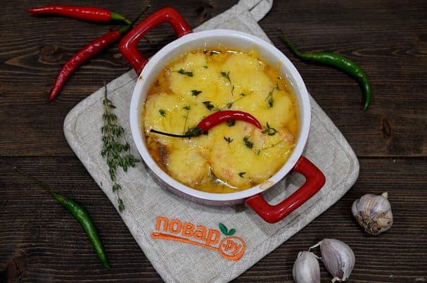 Гратен з креветками