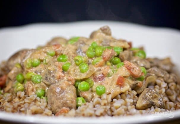 Грыбная падліва з гарохам