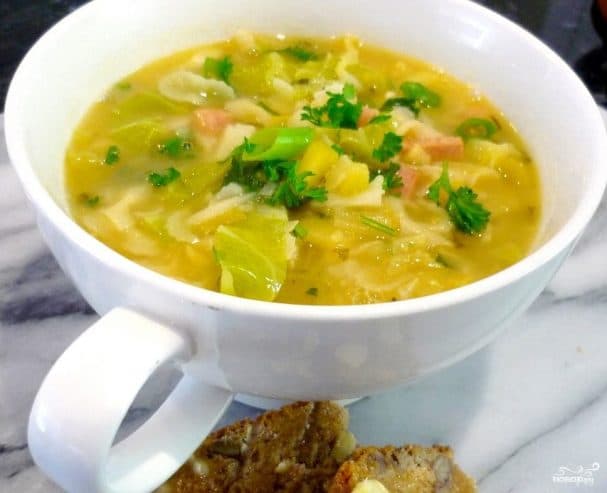 Ukrainian cabbage soup with millet