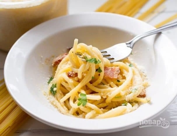 Карбонара з беконом (зі вершками)
