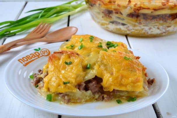 Картофельный гратен с мясом