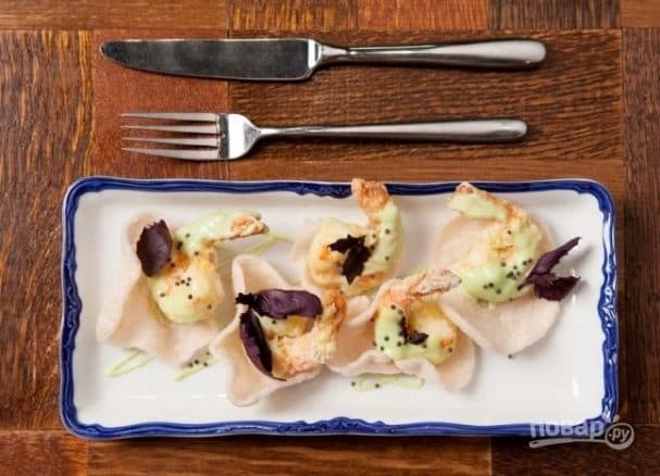 Креветки у соусі васабі