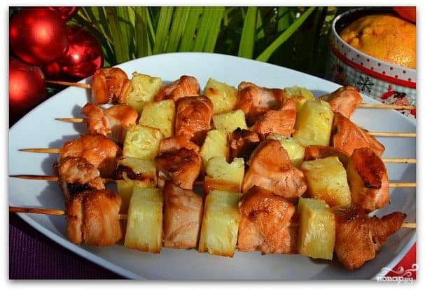 Куриный шашлык с ананасом