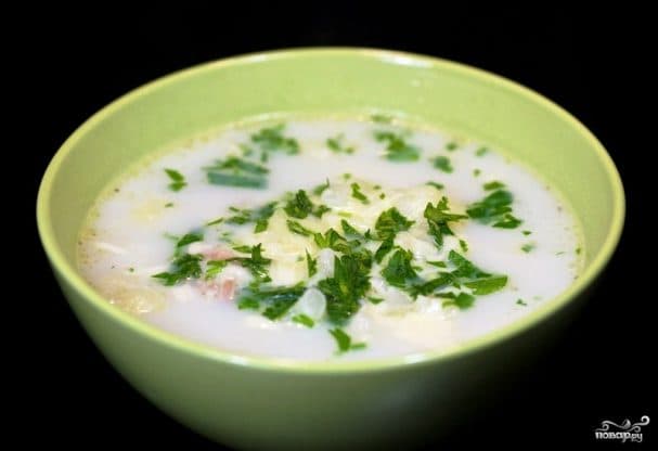 Курыны суп з белакачаннай капустай