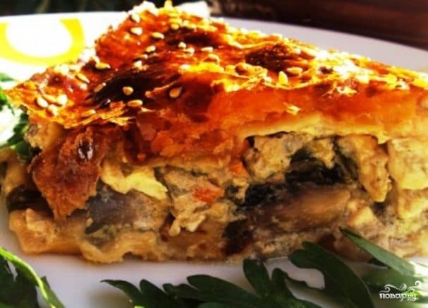 Курник с курицей и грибами