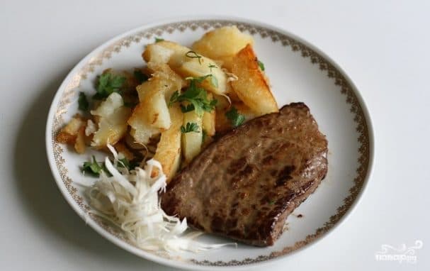 Beef tenderloin in a pan