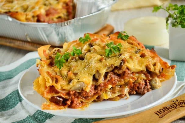 Лазаня з лавашу з грибами