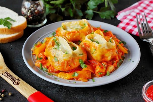 Manty on a vegetable bed