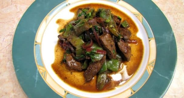 Liver in a frying pan