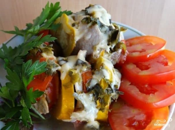 Рататуй с мясом в мультиварке