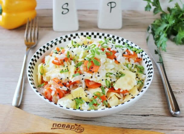 Рис с пекинской капустой