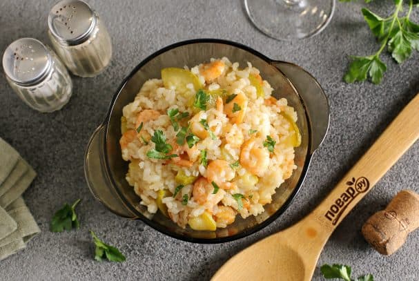 Ризотто з креветками та цукіні