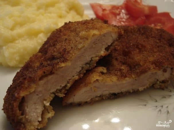 Рамштэкс з сьвініны на патэльні