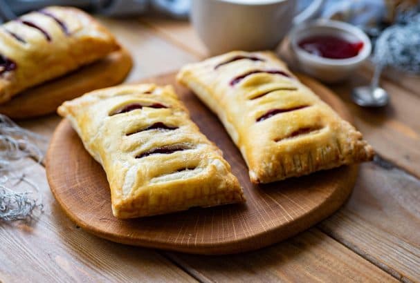 Слойки с замороженной вишней