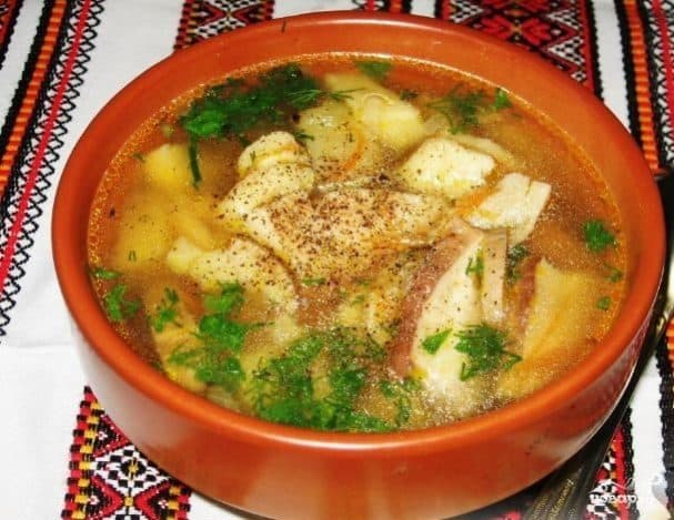 Суп з картопляними галушками