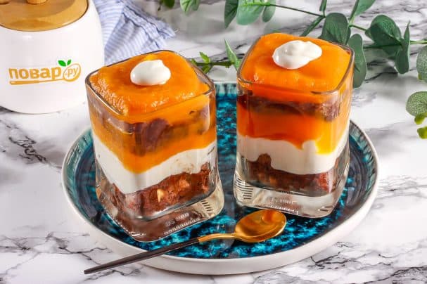 Десерт із гарбуза у склянці