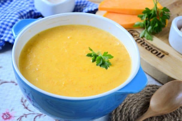 Pumpkin soup with cheese