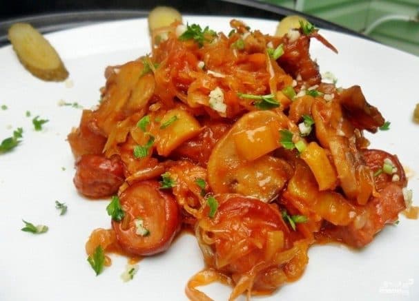 Bigus with mushrooms