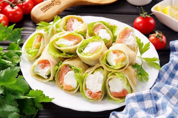 Blini with salmon