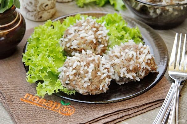 Ёжыкі з фаршу і рысам