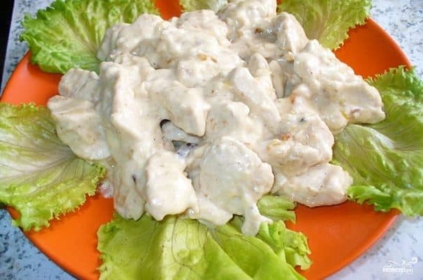 Фрыкасе з курыцы з сырам