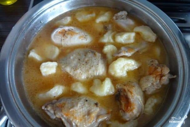Галушкі з курыцай