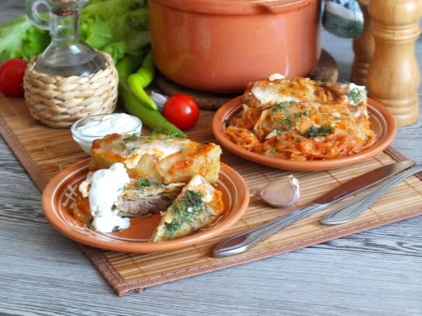Hungarian-style stuffed cabbage rolls