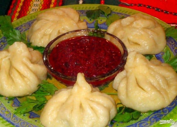 Pork dumplings (Khinkali)