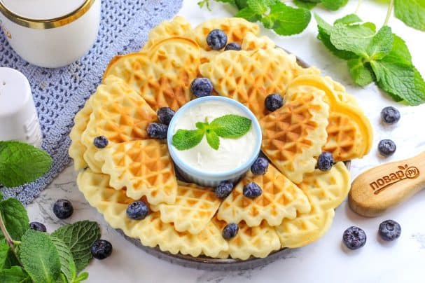 Хрусткія вафлі на маргарыне